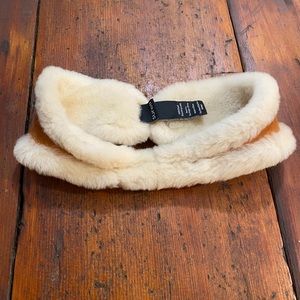 Shearling ear warmer headband